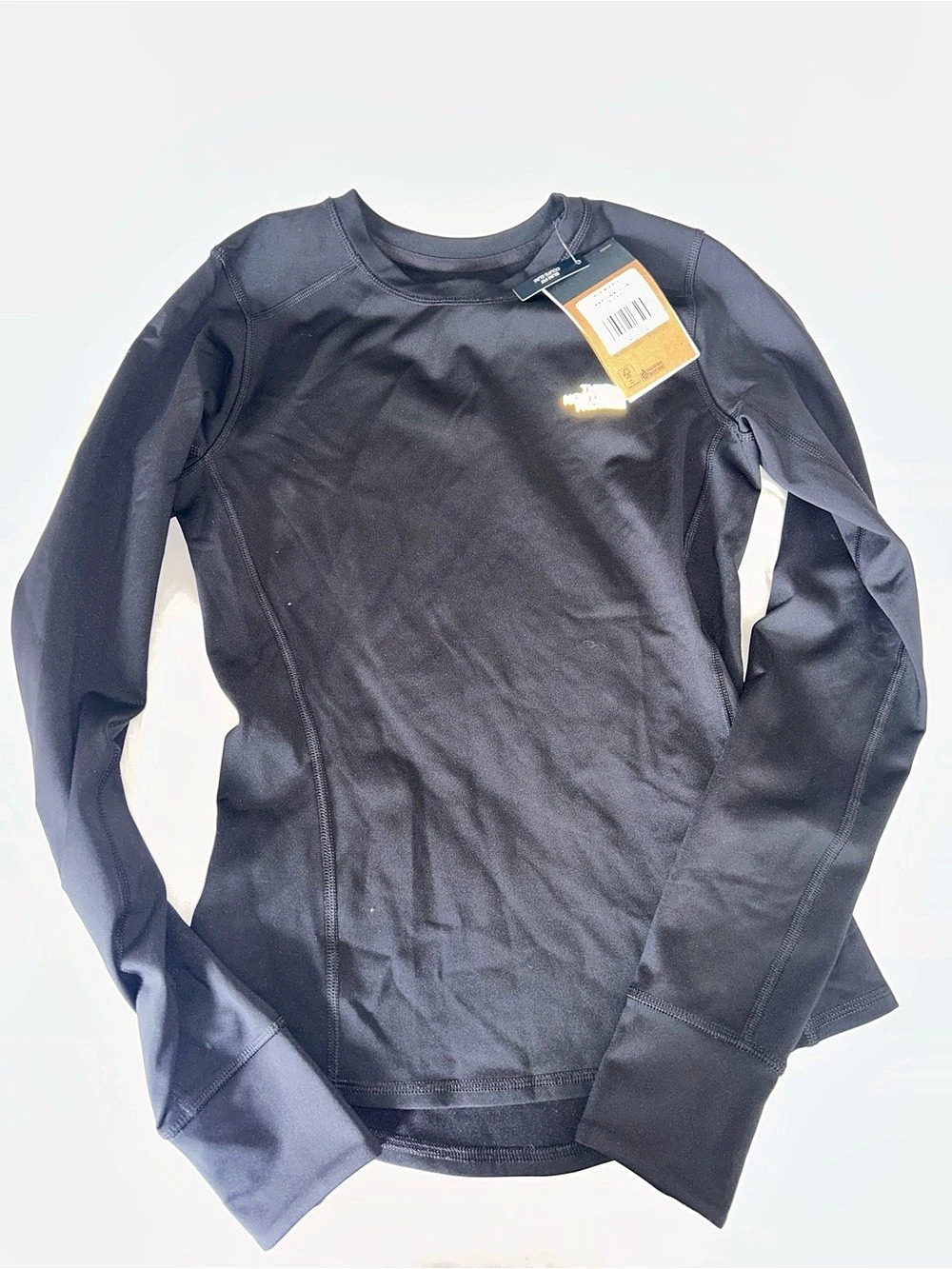 The North Face W 1/4 Zip LS Crew Long Sleeve Top Black Size Small NWT